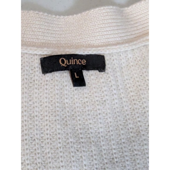 Quince Cream Button-Front Ribbed Cardigan - Picture 3 of 13